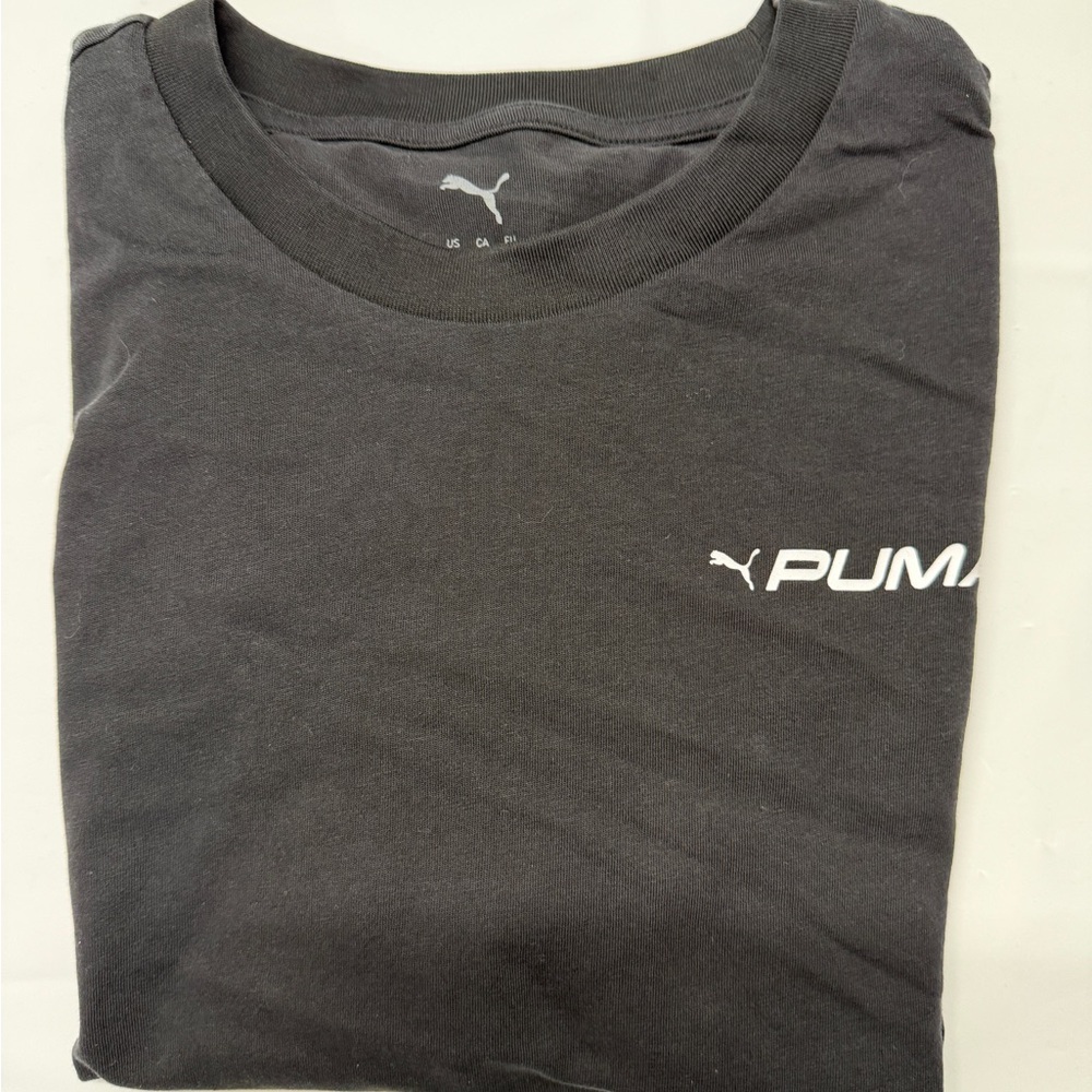 Puma Black‎ Short Sleeve Tee with White Logo